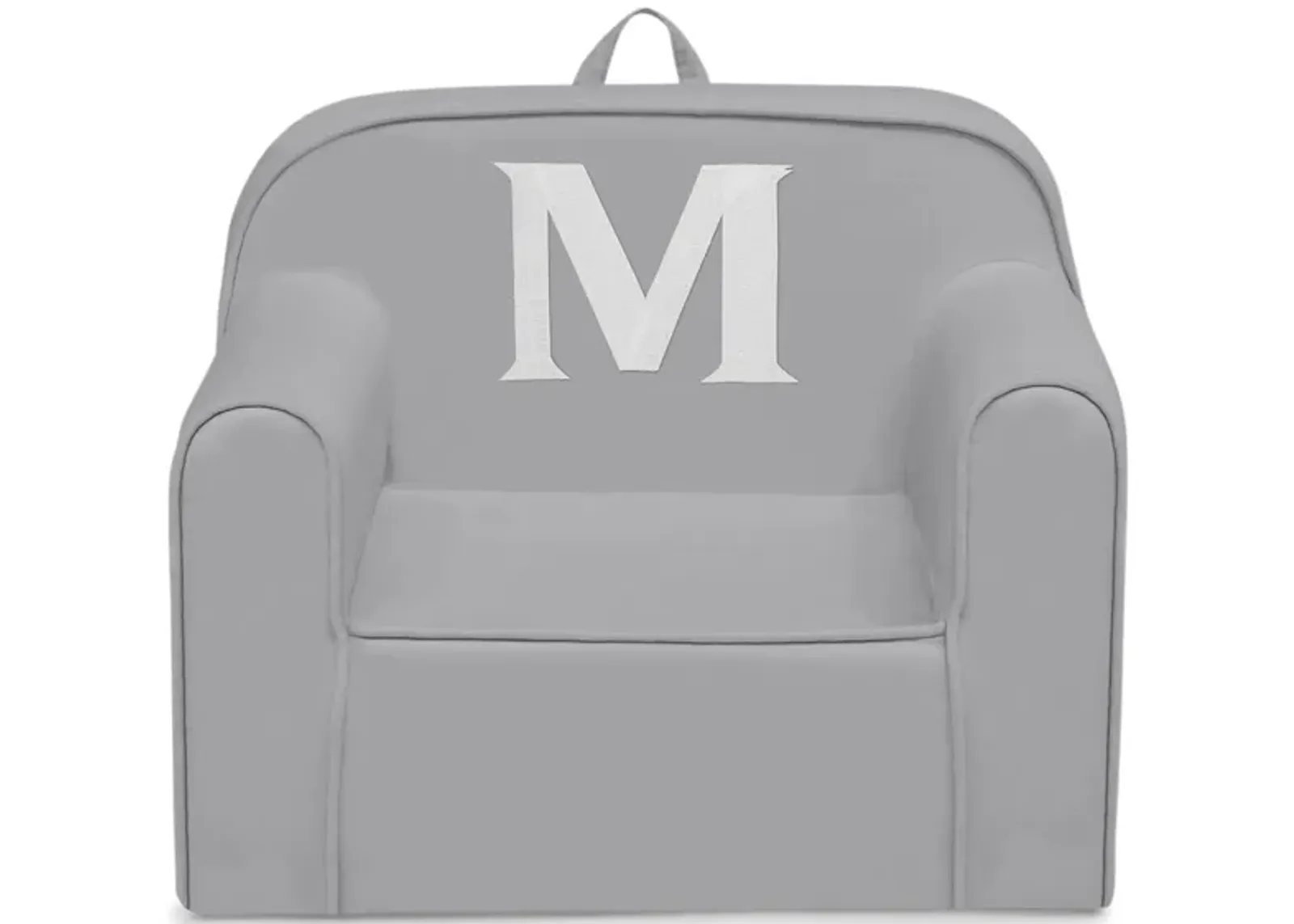 Cozee Monogrammed Chair Letter "M" in Light Gray by Delta Children