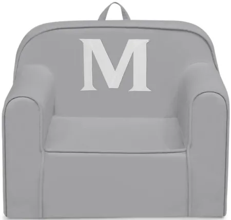 Cozee Monogrammed Chair Letter "M" in Light Gray by Delta Children