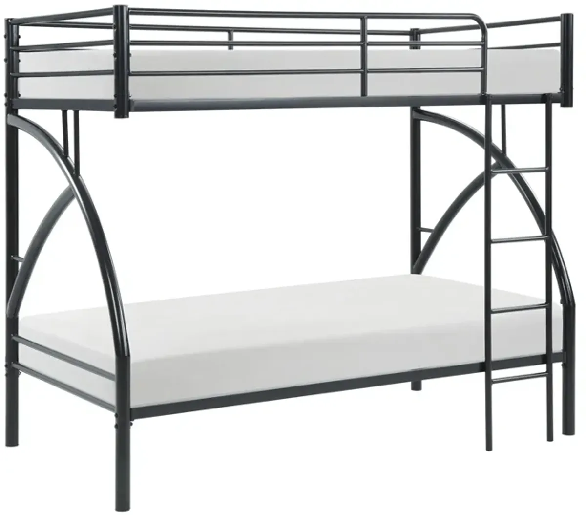 Beatty Twin Over Twin Metal Bunk Bed in Black by Homelegance