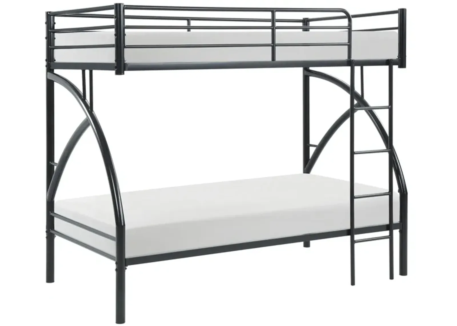 Beatty Twin Over Twin Metal Bunk Bed in Black by Homelegance