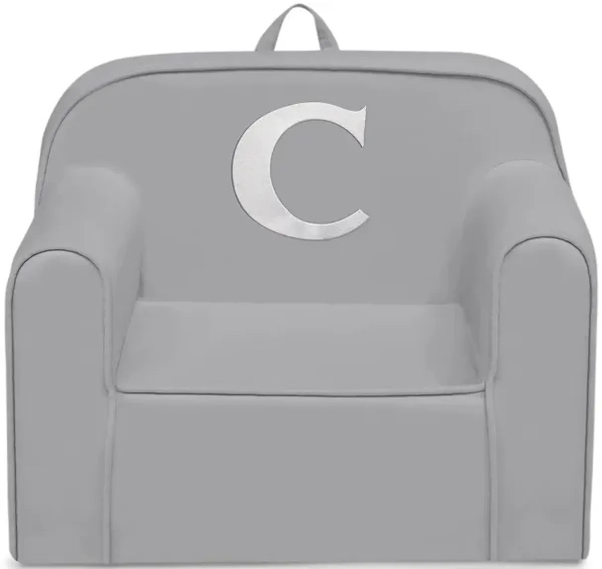 Cozee Monogrammed Chair Letter "C" in Light Gray by Delta Children