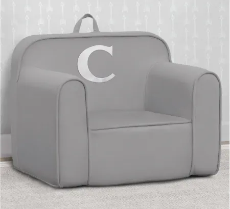 Cozee Monogrammed Chair Letter "C" in Light Gray by Delta Children