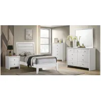 Evan 5-Pc Twin Bedroom Set in White by Crown Mark