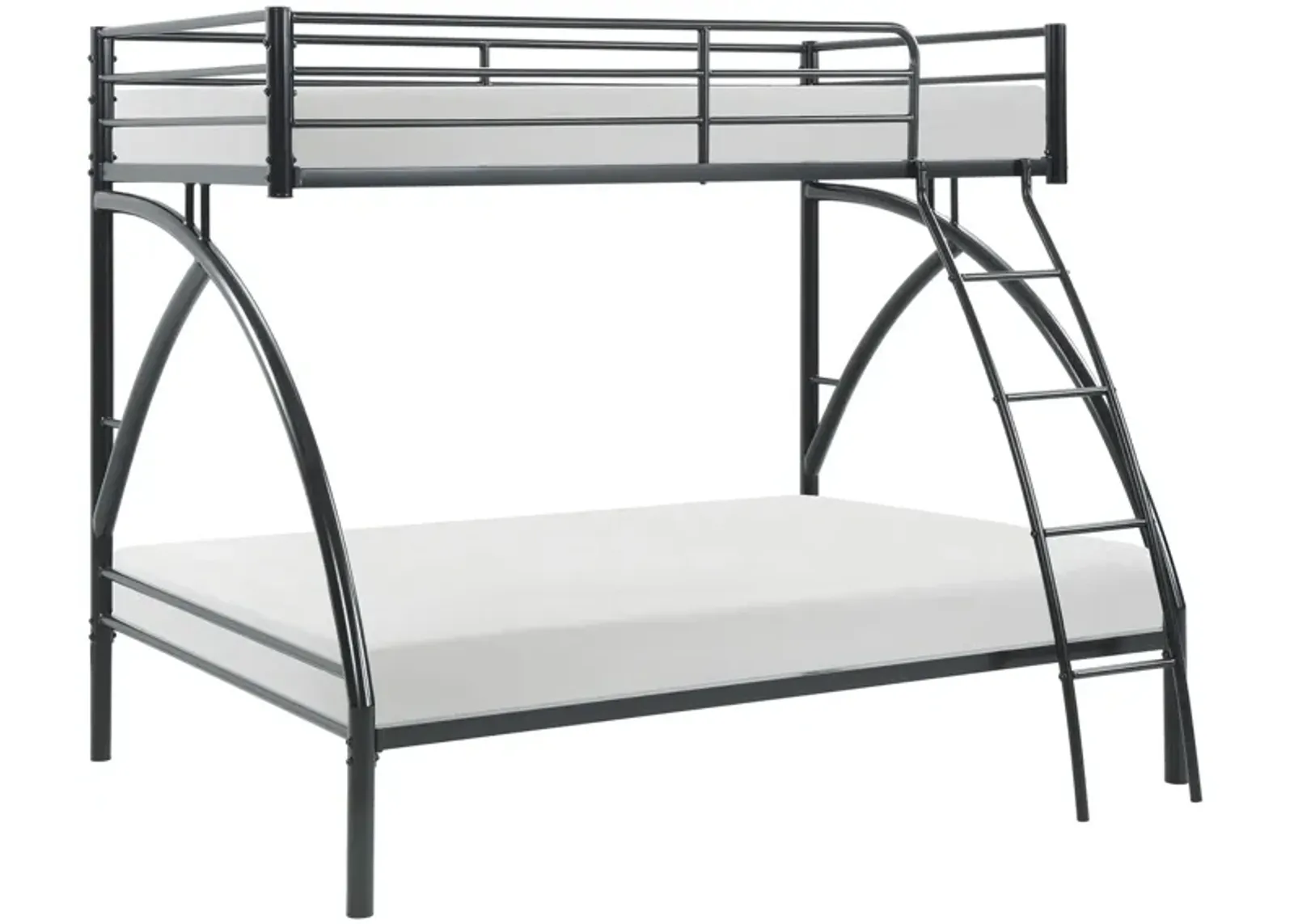 Beatty Twin Over Full Metal Bunk Bed in Black by Homelegance