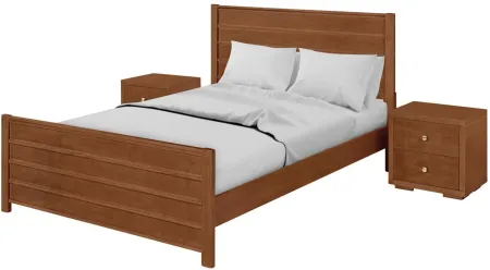 Caroline Platform Bed with 2 Nightstands in Walnut by CAMDEN ISLE