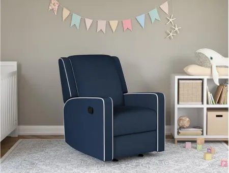 Robyn Glider Rocker Recliner Chair in Navy by DOREL HOME FURNISHINGS