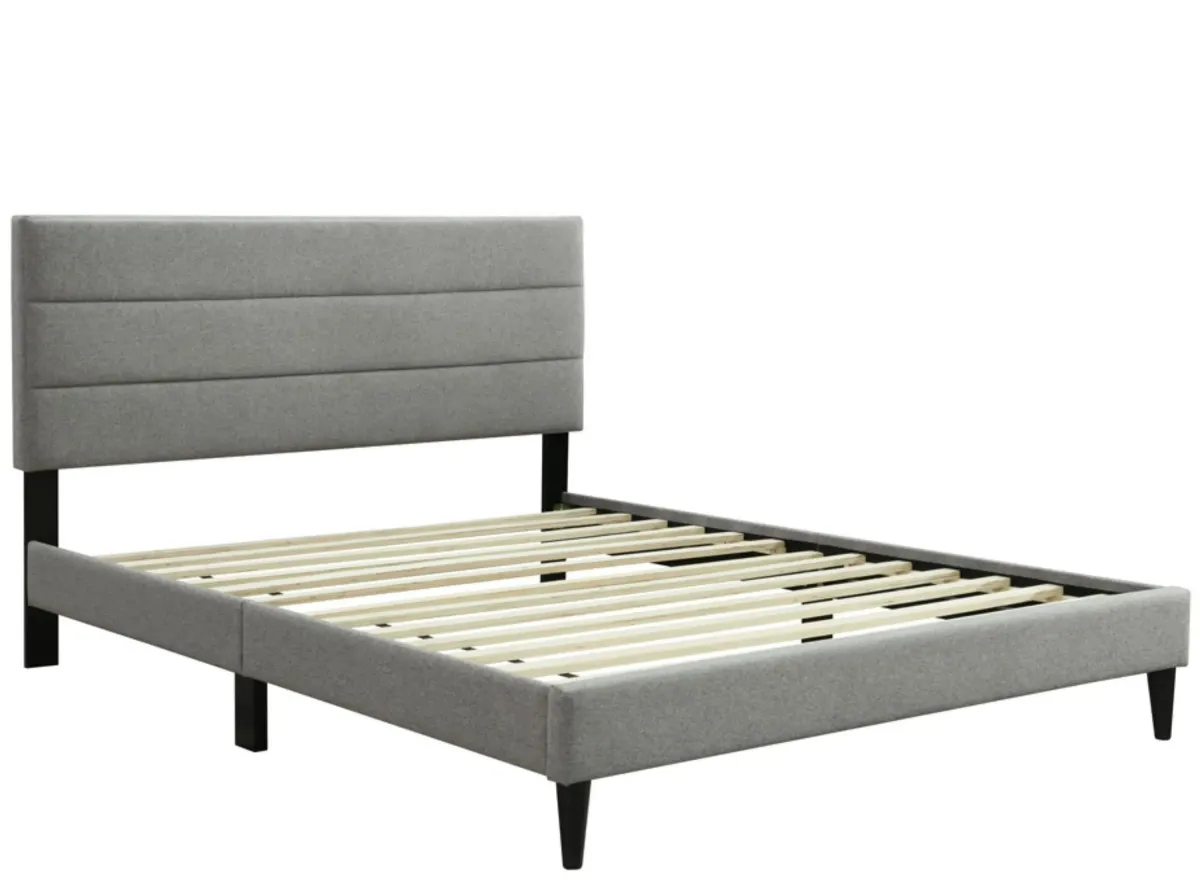 Willa Upholstered Bed w/ USB in Gray by Bernards Furniture Group