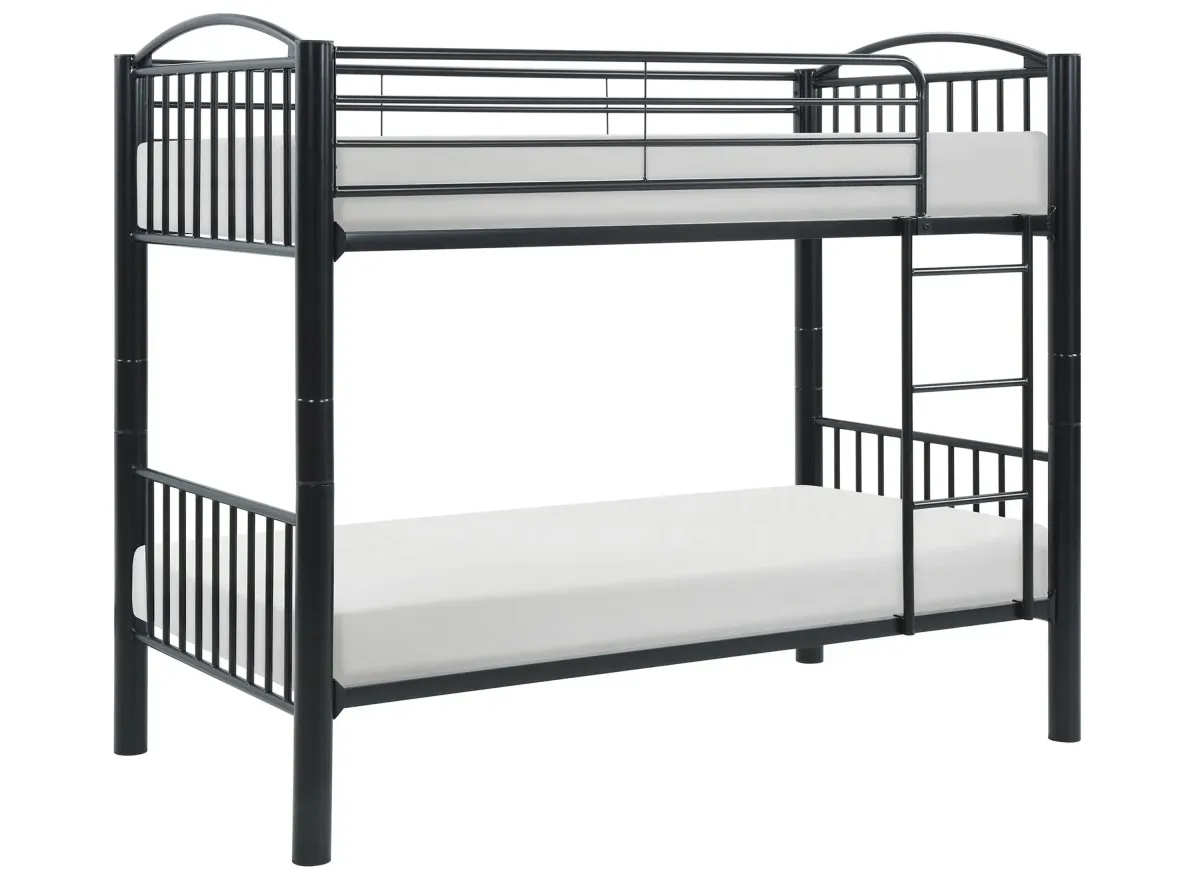 Transect Metal Bunk Bed in Black by Homelegance