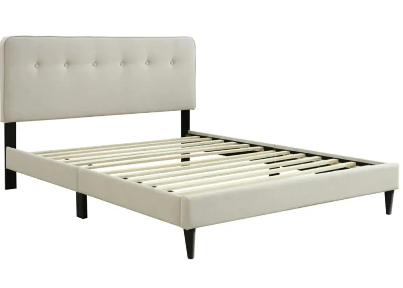 Amelia Upholstered Bed in Cream by Bernards Furniture Group