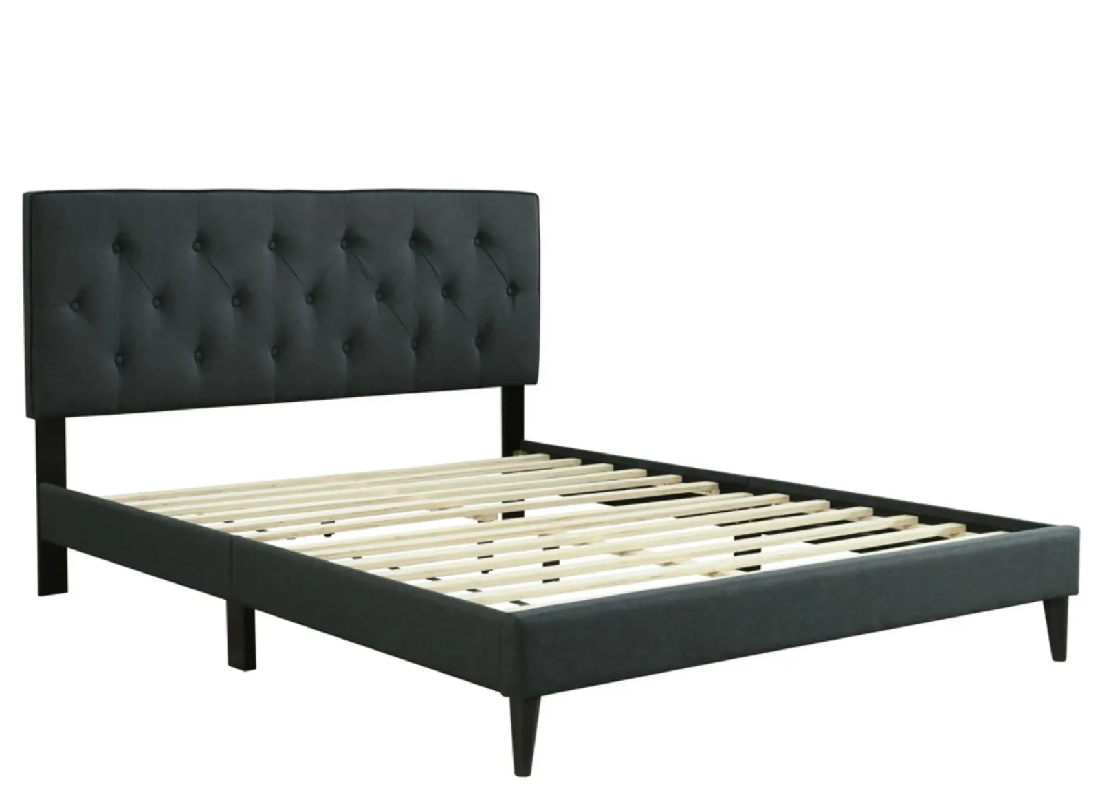 Piper Upholstered Bed w/ USB in Black by Bernards Furniture Group