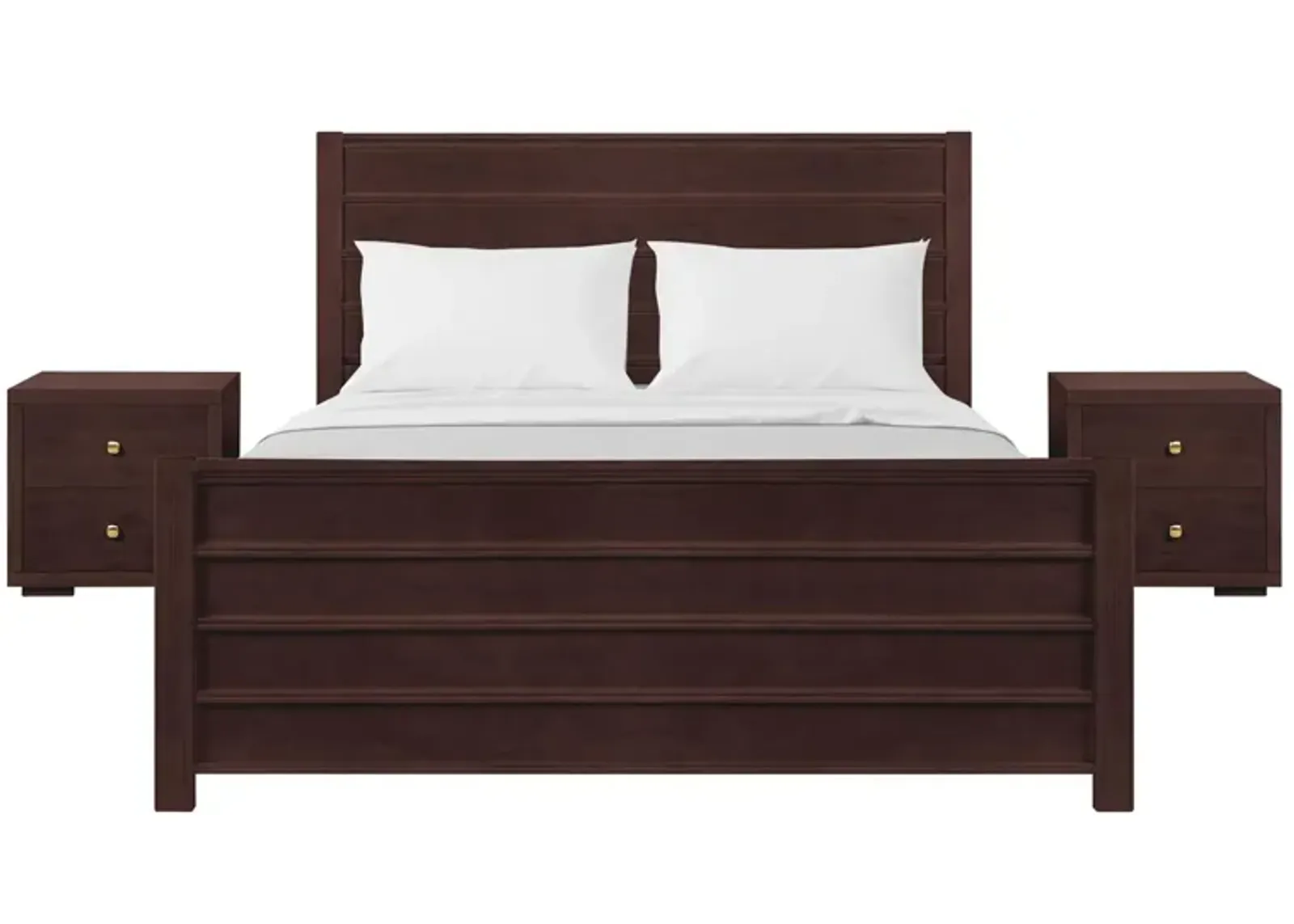 Caroline Platform Bed with 2 Nightstands in Espresso by CAMDEN ISLE