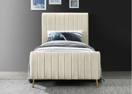 Zara Twin Bed in Cream White by Meridian Furniture