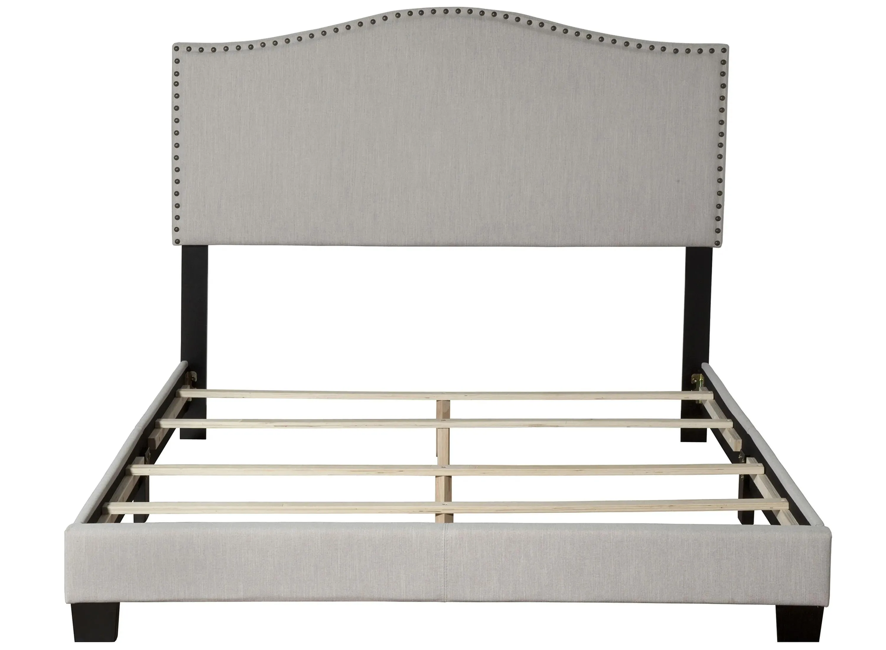 Darcy Upholstered Bed in Off White by Bernards Furniture Group