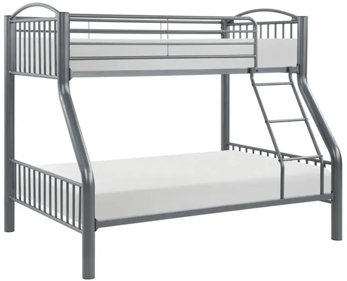 Transect Twin Over Full Metal Bunk Bed in Gray by Homelegance