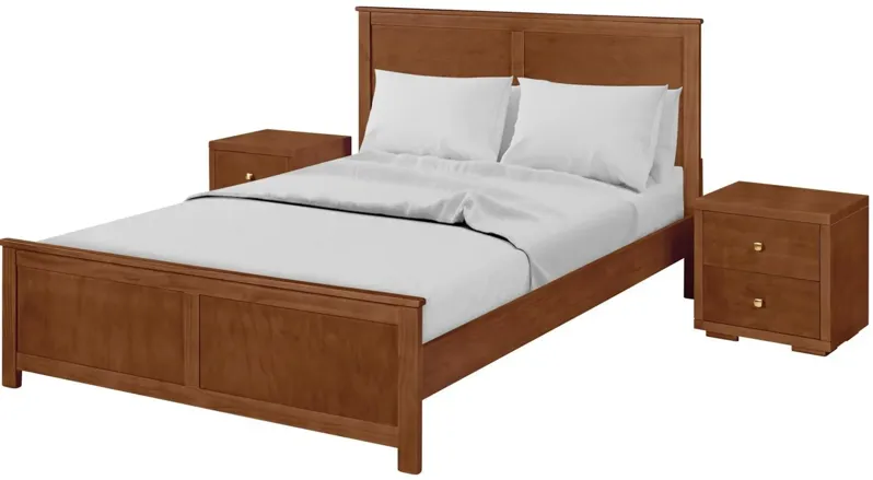 Winston Platform Bed with 2 Nightstands in Walnut by CAMDEN ISLE