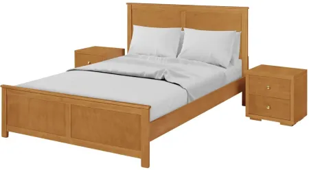 Winston Platform Bed with 2 Nightstands in Oak by CAMDEN ISLE