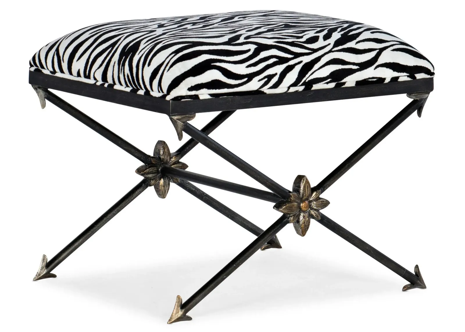 Sanctuary Bed Bench in Metal Noir, a dark antiqued metal by Hooker Furniture