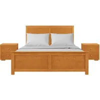 Winston Platform Bed with 2 Nightstands in Cherry by CAMDEN ISLE