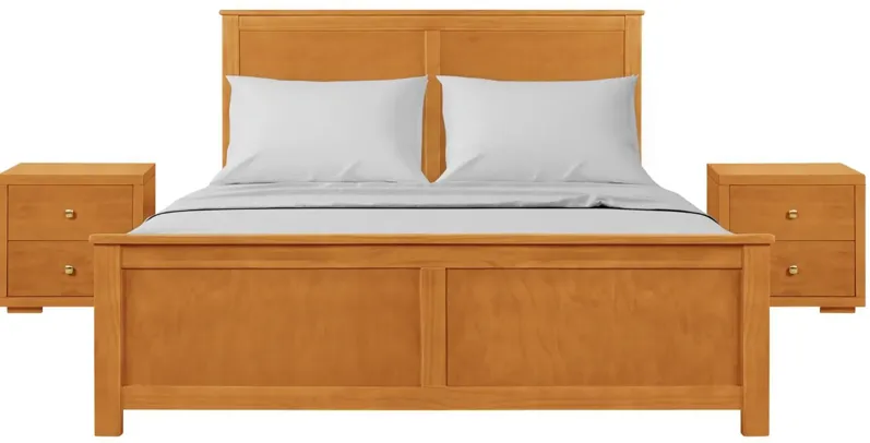 Winston Platform Bed with 2 Nightstands in Cherry by CAMDEN ISLE