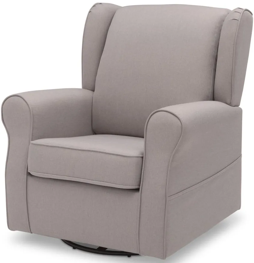 Reston Nursery Glider Swivel Rocker Chair by Delta Children in French Grey by Delta Enterprises