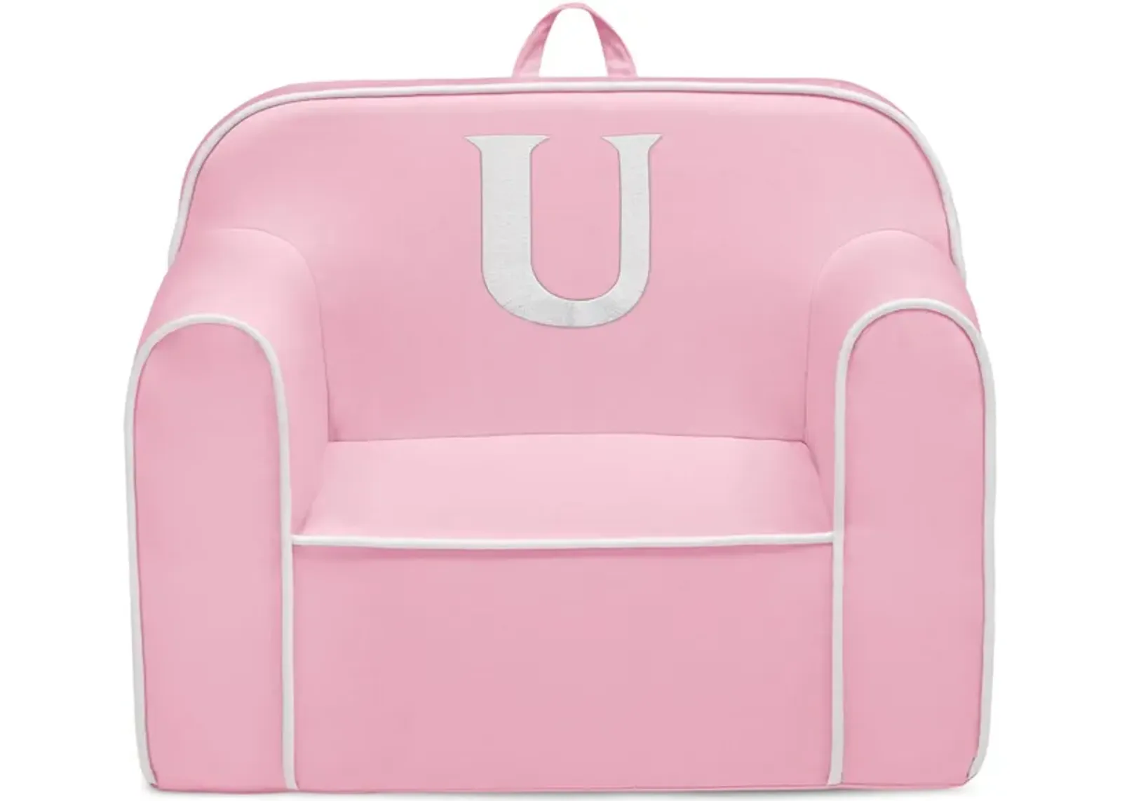 Cozee Monogrammed Chair Letter "U" in Pink/White by Delta Children