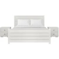 Caroline Platform Bed with 2 Nightstands in White by CAMDEN ISLE