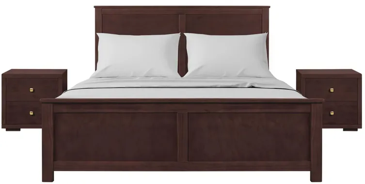 Winston Platform Bed with 2 Nightstands in Espresso by CAMDEN ISLE