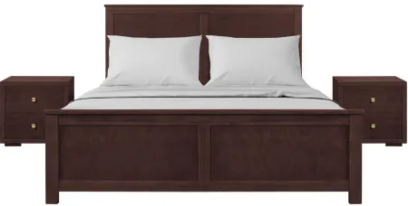 Winston Platform Bed with 2 Nightstands in Espresso by CAMDEN ISLE