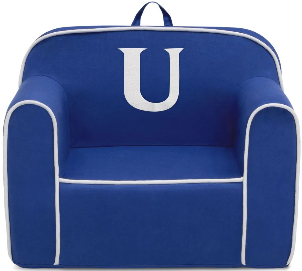 Cozee Monogrammed Chair Letter "U" in Navy/White by Delta Children