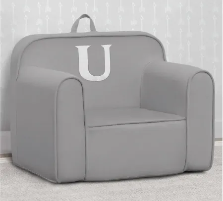 Cozee Monogrammed Chair Letter "U" in Light Gray by Delta Children
