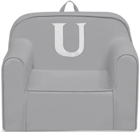 Cozee Monogrammed Chair Letter "U" in Light Gray by Delta Children