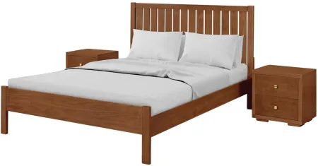 Graham Platform Bed with 2 Nightstands in Walnut by CAMDEN ISLE