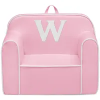 Cozee Monogrammed Chair Letter "W" in Pink/White by Delta Children