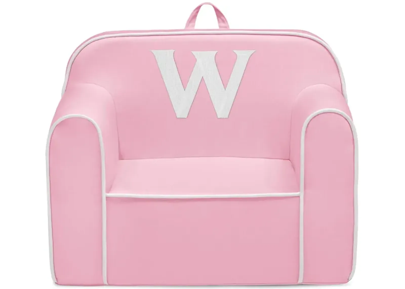 Cozee Monogrammed Chair Letter "W" in Pink/White by Delta Children