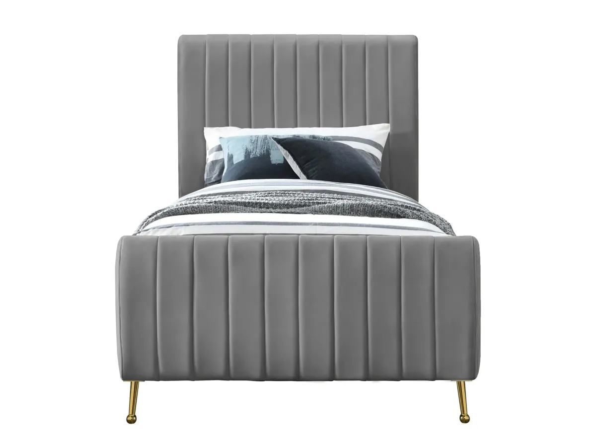 Zara Twin Bed in Gray by Meridian Furniture