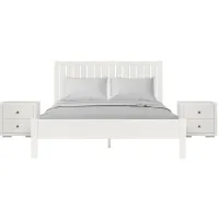 Graham Platform Bed with 2 Nightstands in White by CAMDEN ISLE