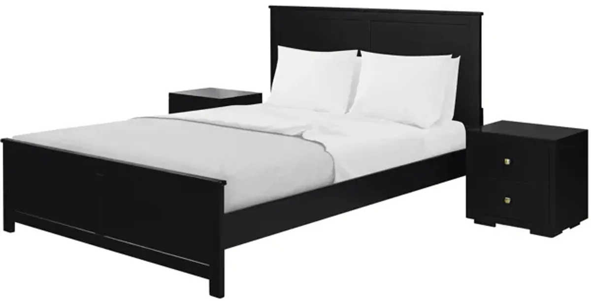 Winston Platform Bed with 2 Nightstands