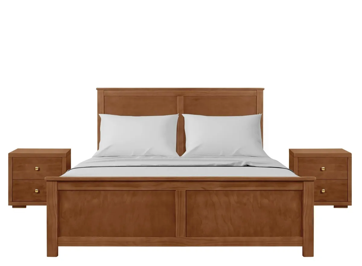 Winston Platform Bed with 2 Nightstands in Walnut by CAMDEN ISLE