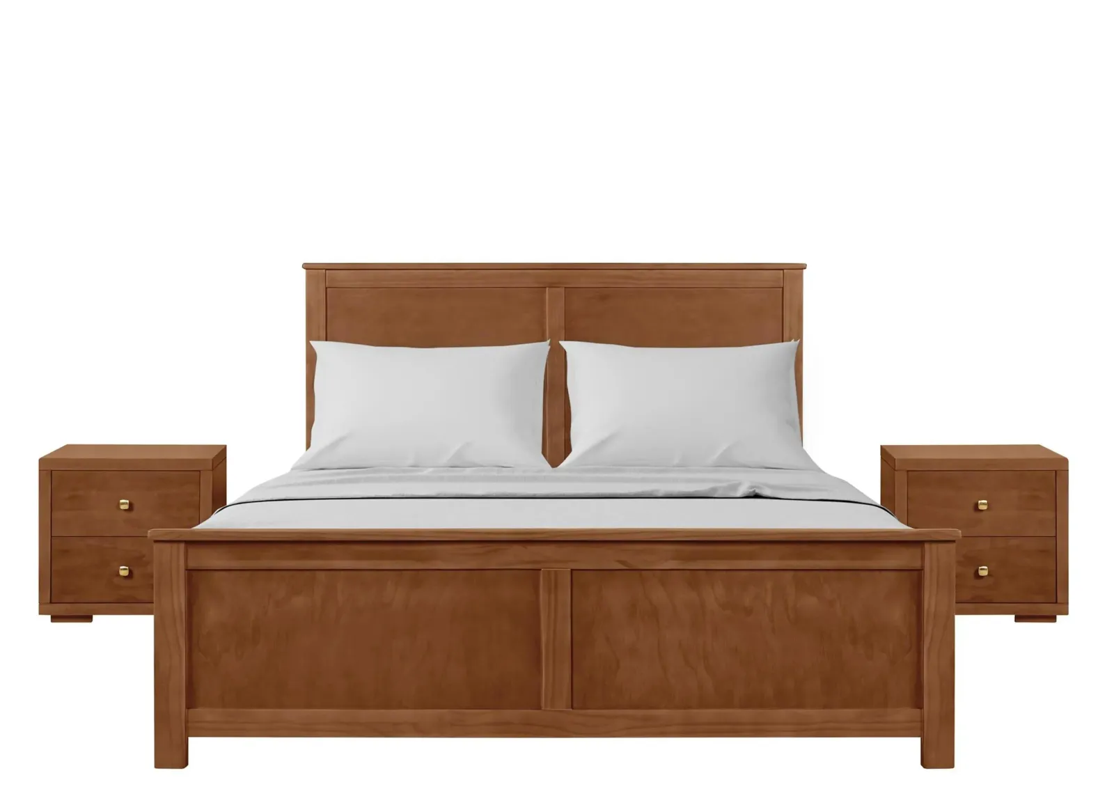 Winston Platform Bed with 2 Nightstands in Walnut by CAMDEN ISLE