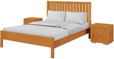 Graham Platform Bed with 2 Nightstands in Cherry by CAMDEN ISLE