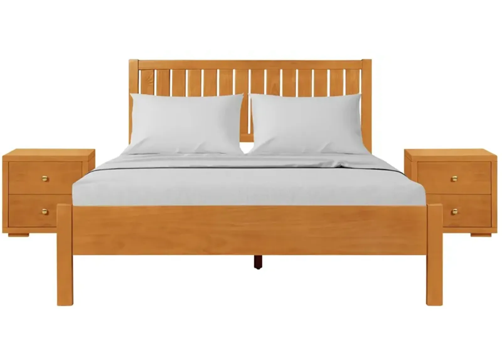 Graham Platform Bed with 2 Nightstands in Cherry by CAMDEN ISLE