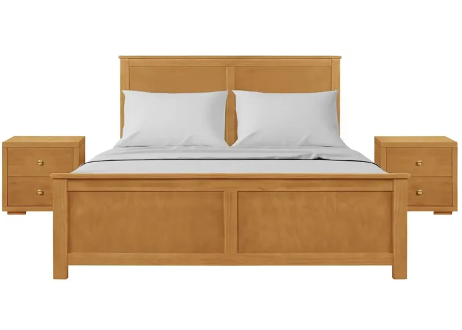 Winston Platform Bed with 2 Nightstands in Oak by CAMDEN ISLE