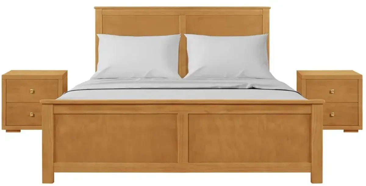 Winston Platform Bed with 2 Nightstands in Oak by CAMDEN ISLE