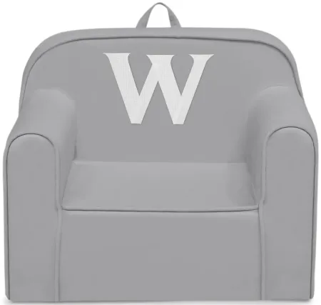 Cozee Monogrammed Chair Letter "W" in Light Gray by Delta Children