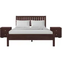 Graham Platform Bed with 2 Nightstands in Espresso by CAMDEN ISLE