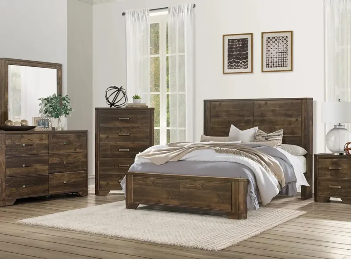 Corbin 4-pc Panel Bedroom Set in Rustic Brown by Homelegance