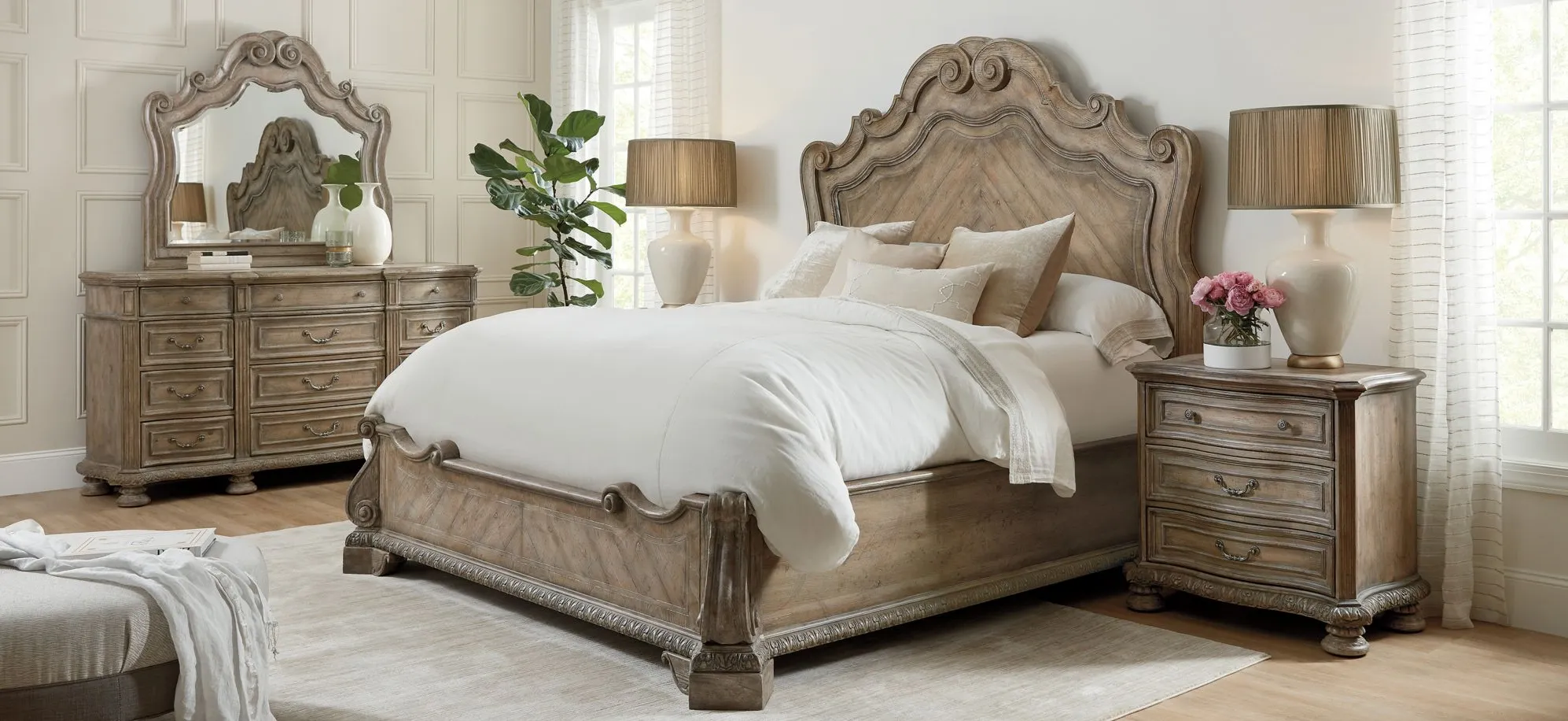 Castella 4-pc. Panel Bed in Brown by Hooker Furniture