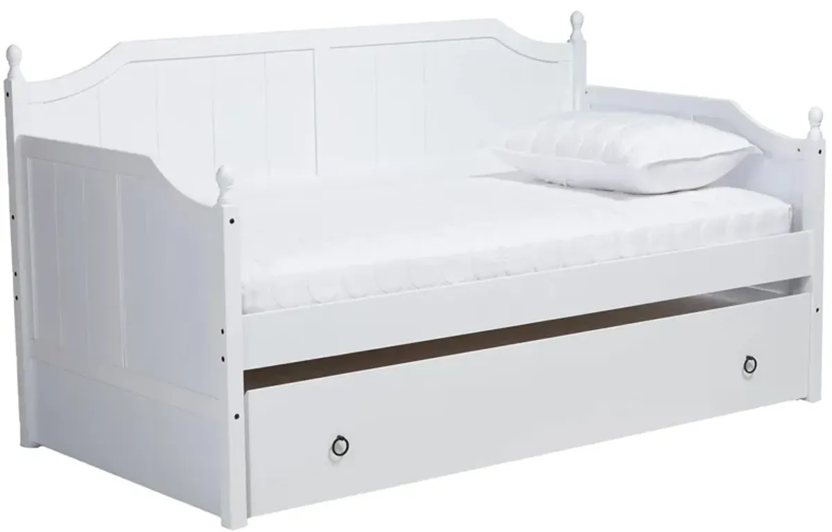 Millie Daybed with Trundle in White by Wholesale Interiors