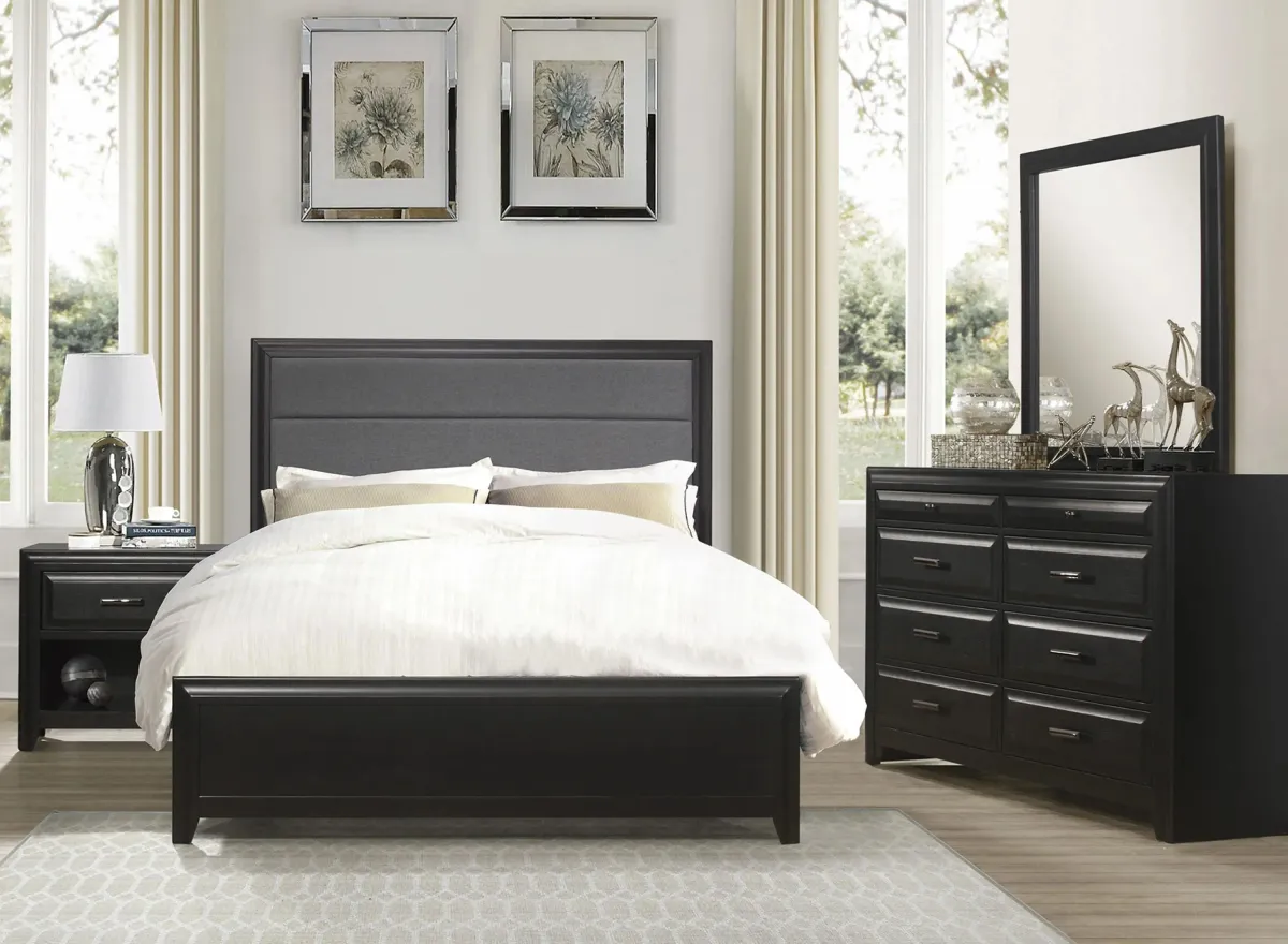 Sandpoint 4-pc Upholstered Panel Bedroom Set in Espresso by Homelegance