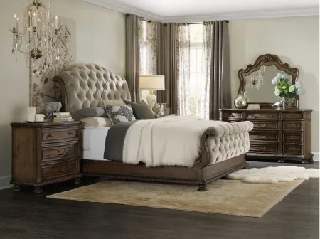 Rhapsody 4-pc. Tufted Bedroom Set in Light Brown by Hooker Furniture